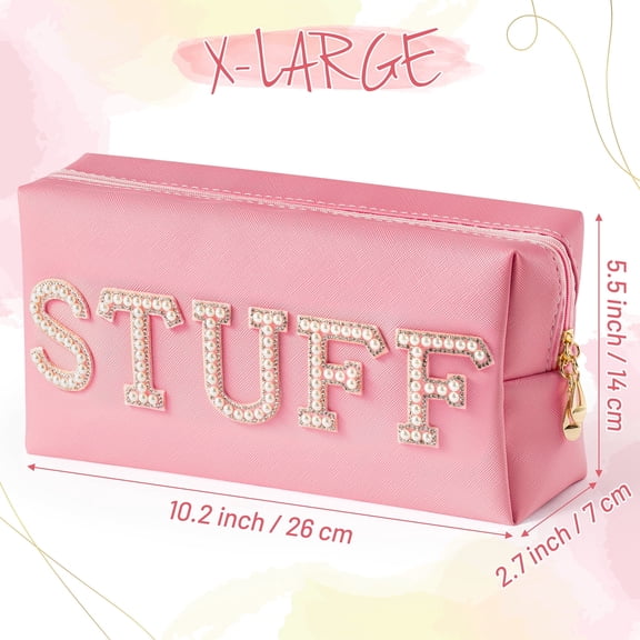 2ooya Large Travel Makeup Bag, Cherry Pink Cosmetic Pouch
