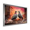 thumbnail image 2 of Designart "Serenading Pigeons Grey and Pink I" Animals Framed Wall Art Decor - Modern Farmhouse Pink Pigeon Bedroom Framed Canvas Wall Art, 2 of 6