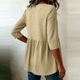 thumbnail image 5 of Gamivast Babydoll Blouses for Women Peplum 3/4 Sleeve Casual Tunic Tops Solid Color Babydoll Shirts Loose Fit Flowy Lightweight Comfortable Spring Fall Everyday Wear, 5 of 6
