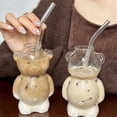 thumbnail image 3 of 2 Piezas de de Oso en Línea, de Café de Restaurante de Celebridades, de Agua de Vidrio de con Pajita, Juego Familiar, 3 of 5