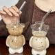 thumbnail image 3 of 2 Piezas de de Oso en Línea, de Café de Restaurante de Celebridades, de Agua de Vidrio de con Pajita, Juego Familiar, 3 of 5
