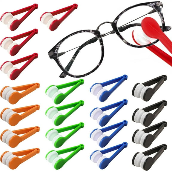 NOGIS 20-Pack Microfiber Glasses Cleaner Soft Brush, Suitable for Sunglasses, Reading Glasses and Other Cleaning Tools, Convenient to Carry Mini Microfiber Glasses Cleaning Clip