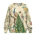 thumbnail image 5 of Yuyamidu Women's Fashion Hoodie Sweatshirts Oversized Womens Novelty Sweatshirts with Pockets Peacock Flower Butterfly Crewneck Pullover Casual Tops Long Sleeve Shirts Spring Fall Winter Clothes, 5 of 7