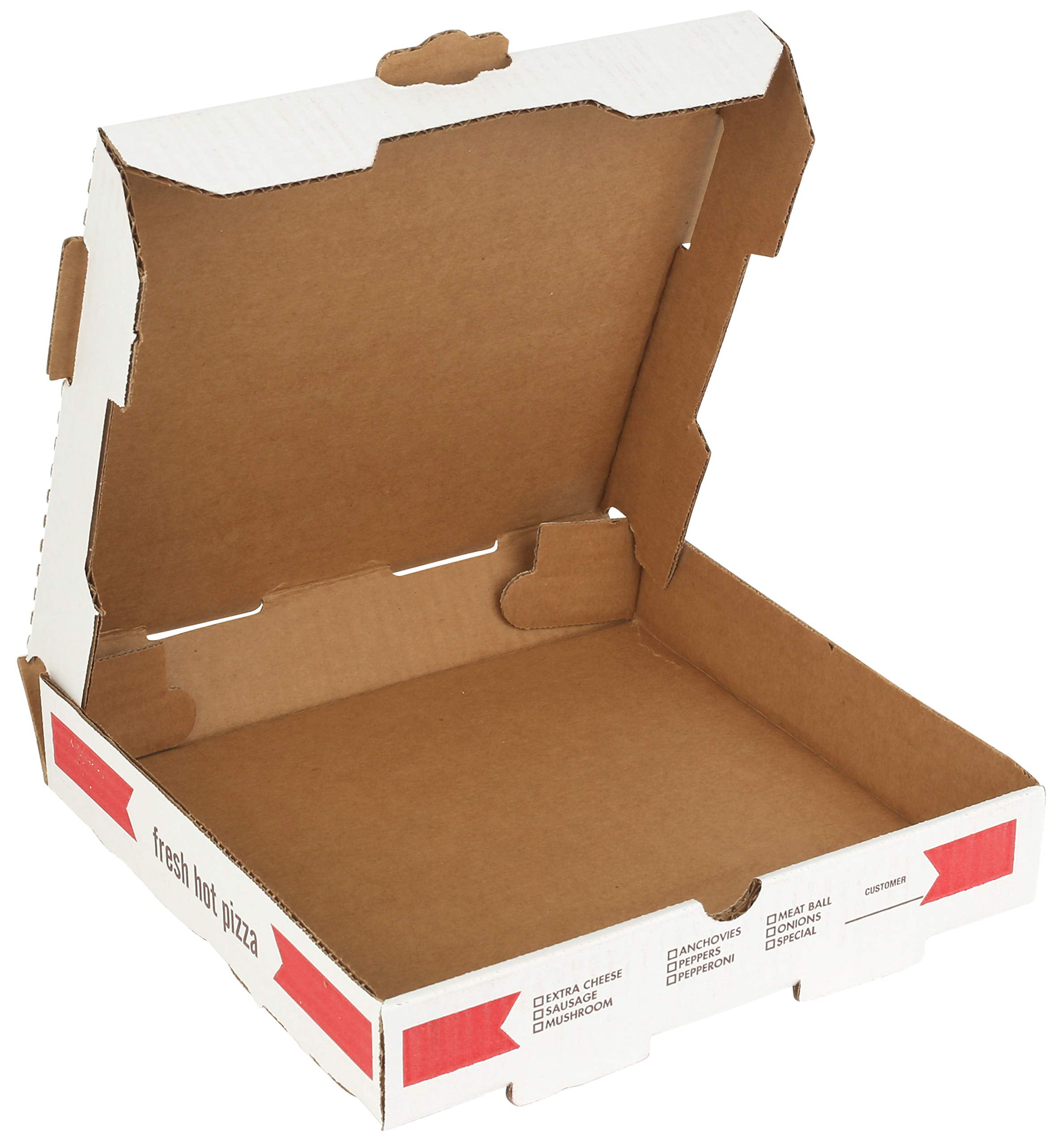 12 Length x 10 Width x 2 Depth Corrugated Kraft B-Flute Cardboard Pizza Box Keeps Pizza Fresh by MT Products 10 Pieces 