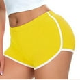 thumbnail image 6 of USSUMA Biker Shorts Women Solid Color Dolphin Pull-on Sexy Elastic Waist Compression Hip Lifting Gym Shorts High Waist Sports Delightful Shorts Loose Fit Womens Shorts for Go to School Yellow Xl, 6 of 6