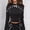 Black, variant on Yuhangmm Womens T Shirts, Gothic Punk Slim Fit Long Sleeve Tee for Women with Mesh Cutouts Dark Style Basic Top for Casual Everyday Wear Black M