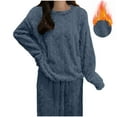 thumbnail image 6 of Miqool Warm Pajama Tops for Women Cozy Long Sleeve Oversized Loungewear Loose Fit Solid Color Fashion Sleepwear, 6 of 8