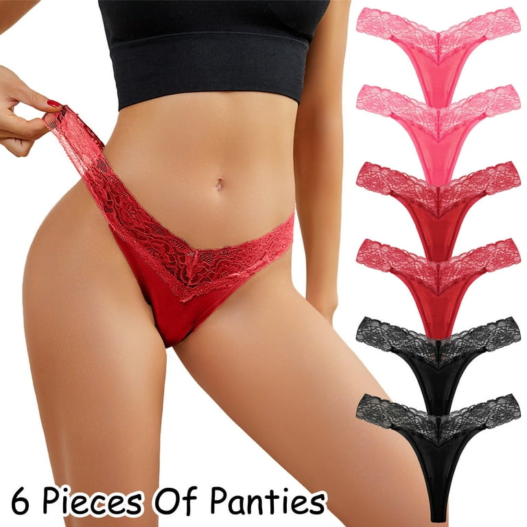 adviicd Cotton Underwear Women Women's Contrast Lace Cutout Panty Bow Front  Underwear Briefs Panties BK1 Large