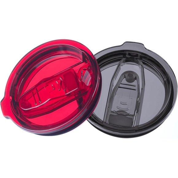 TRAHOO-2 Replacement Lids for Stainless Steel Tumbler Travel Cup, Leak and Spill resistant Lid for 30 OZ YETI Rambler or Others of Insulated Mugs With an Inside Diameter of 3.7-3.74 Inches-Red,Black