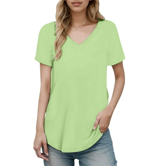 Ediodpoh Women Shirt Short Sleeve Casual Stylish Top Shirts Womens Summer Tops Light Green XXXXXL