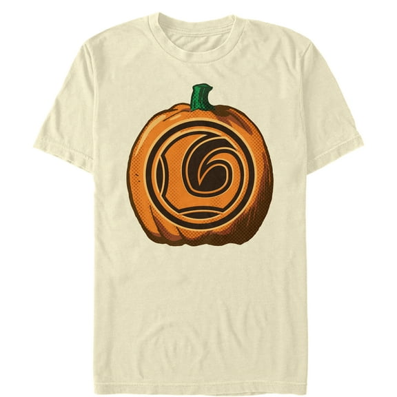 Men's Marvel Halloween Loki Logo Pumpkin  Graphic Tee Cream 3X Large