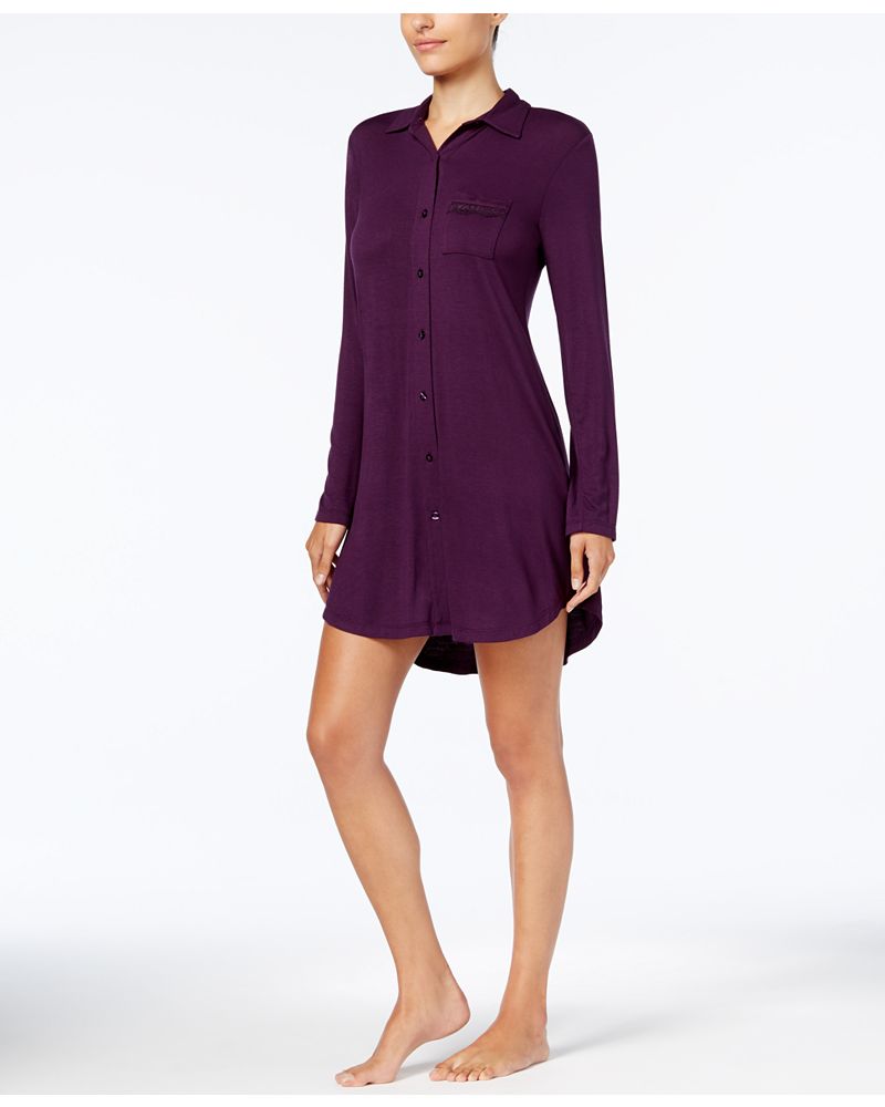 Alfani Womens Lace Trim Sleepshirt 