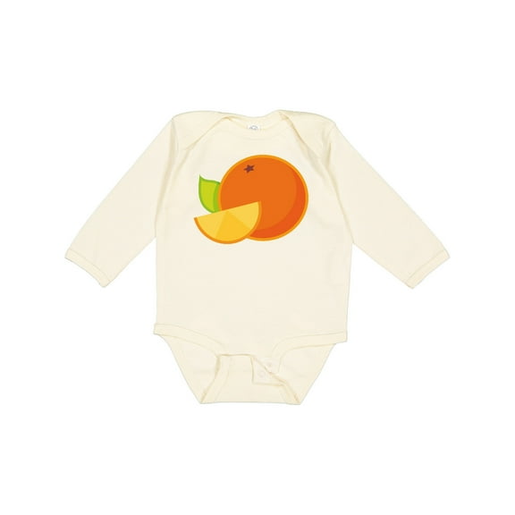 Inktastic Orange Fruit Boys or Girls Long Sleeve Baby Bodysuit