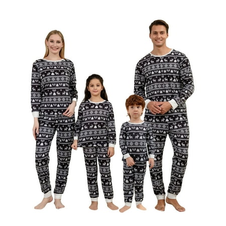 

Xmas Matching Pajamas for Couples Christmas Pjs for Family Elk Tree Printed Top and Bottom
