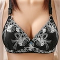 thumbnail image 2 of BYHONG Women's Diamond Embroidered Floral Plus Size Push up Side Nipple Adjuster Bra Cover Without Underwire Underwire Bras for Women Soft Everyday Bra Black 36, 2 of 3