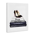 thumbnail image 2 of Stupell Industries Art Deco Fashion Designer Shoes Bookstack Blue Watercolor Canvas Art, 24 x 30, by Amanda Greenwood, 2 of 7