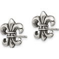 thumbnail image 3 of Stainless Steel Polished Fleur De Lis Post Earrings Made In China sre947, 3 of 5