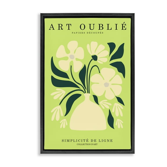 Stupell Industries French Gallery Bouquet Typography Painting Black Floater Framed Art Print Wall Art, 17 x 25