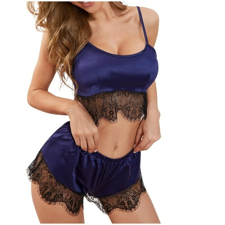 CZSCPDAW Women Lingerie Front Closure V Neck Nightwear Sexy Nightie New Sexy Lace Lingerie Silk Underwear Sleepwear Underwear Pajamas Satin