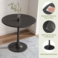 thumbnail image 3 of GZXS Modern Round Pedestal Table in Black, 23.6" Dia Compact MDF Dining Table w/ Metal Base, Multi-Use for Kitchen, Living Room, or Office, Easy Assembly, 3 of 9