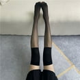 thumbnail image 3 of MZXELPRJD No Show Socks Womens Thigh High Stockings Silicone Stay Up Silky Semi Sheer Pantyhose for Women, Running Socks Womens Black, 3 of 5