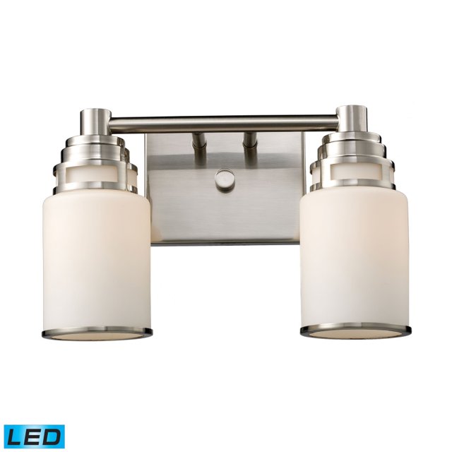 ElkGroup International 11265/2-LED Bryant Coiffeuse 2 Lumières en Nickel Satiné - LED