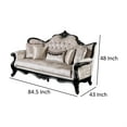 thumbnail image 5 of Paulo Sofa, Off White Fabric, Carved Details, Black Solid Wood, 85 Inch, 5 of 7
