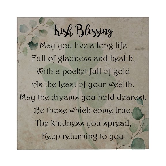 Lifesong Milestones Inspirational Irish Slate Trivet 4x4in - May You Live A Long