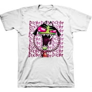 Mens Nickelodeon Invader Zim Shirt - Retro Nick Invader Zim tee - Classic Nick Graphic T-Shirt (White, XX-Large)