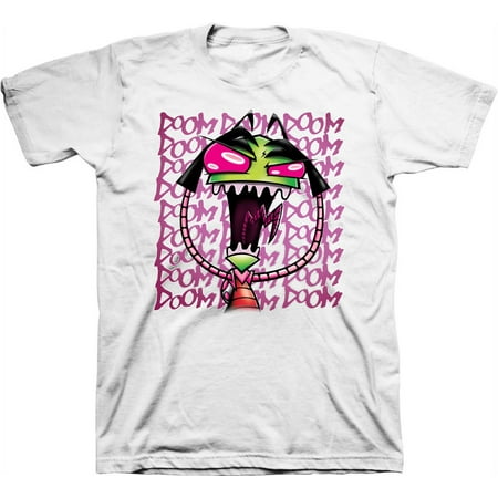Mens Nickelodeon Invader Zim Shirt - Retro Nick Invader Zim tee - Classic Nick Graphic T-Shirt (White, XX-Large)
