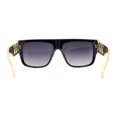 thumbnail image 4 of Rapper Flat Top Thick Metalic Chain Arm Plastic Sunglasses Black Gold - Smoke, 4 of 4