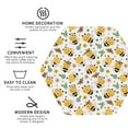 thumbnail image 3 of Honeii Bee and Flowers print Leather Coaster Set of 4, ideal for safeguarding your furniture from drinks spills and effortless cleanup-Hexagon, 3 of 6