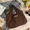 Brown, variant on Foldable Keychain Bag Reusable Grocery Bags for Shopping Foldable & Expandable Handbag with Key Ring for Travel Daily Use Organiser