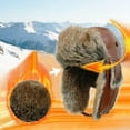 thumbnail image 2 of Unisex Winter Leather Trapper Hat Faux Fur,Windproof Pilot Cap Ushanka Russian Hats for Men Women, 2 of 10