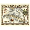 thumbnail image 2 of Vision Studio 32x26 White Modern Wood Framed Museum Art Print Titled - Tropical Map of Cuba, 2 of 4
