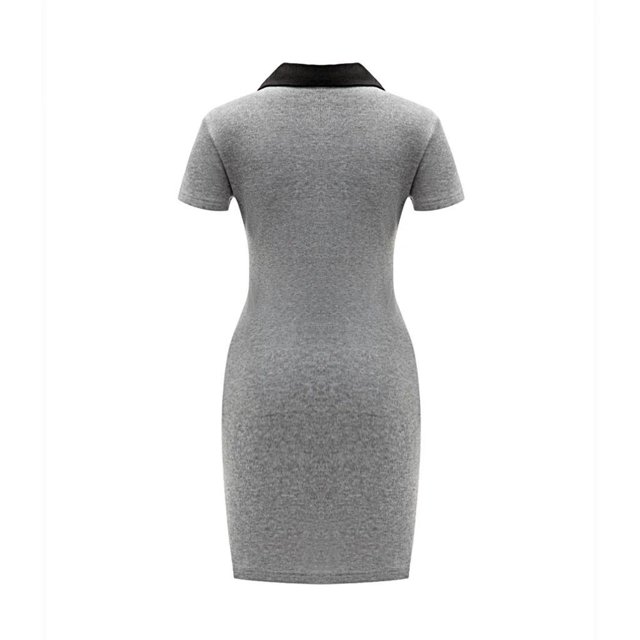 Vestido de verano para mujer, transpirable, moderno, manga corta, mini vestido para vacaciones en la playa L
