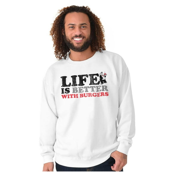 Life Is Better With Burgers Wimpy Sweatshirt for Men or Women Brisco Brands M