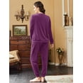 thumbnail image 6 of Ekouaer Womens Pajamas Sets Long Sleeve Soft Sleepwear 2 Piece Velvet Pjs Lounge Sets with Pockets, 6 of 7