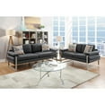thumbnail image 2 of Plushed Polyfiber 2 Pieces Sofa Set In Dark Gray, 2 of 2