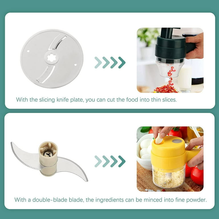 4 in 1 Kitchen Mini Handheld Electric Vegetable Cutter Set Wireless Food  Chopper