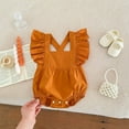 thumbnail image 2 of Summer Baby Girls Solid Color Square Neck Onesie, 2 of 8