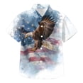 thumbnail image 4 of Staki 250 Anniversary USA Shirt Girl Girls Summer Hawaiian Shirts Soft American Flag Print T-Shirt Button Down Short Sleeve Tee Tops 4T 5T 223T(Dark Blue,4-5 Years), 4 of 4