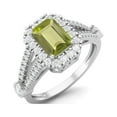 thumbnail image 2 of 7X5 MM Octagon Shape Peridot 925 Sterling Silver Solitaire Split Shank Mother's Day Gift Ring, 2 of 3