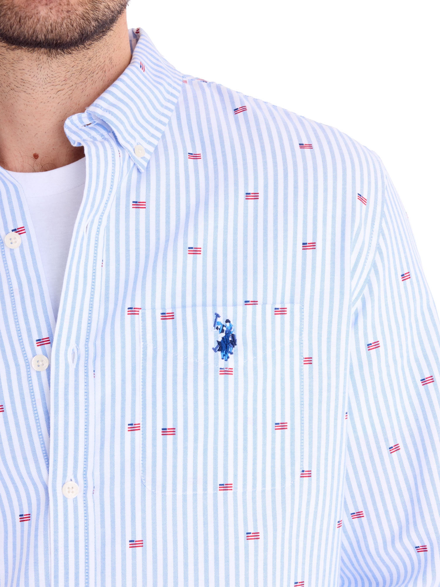 U.S. Polo Assn. Men's Long Sleeve Americana Oxford Shirt