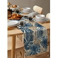 thumbnail image 3 of Hokiten Table Runners 90 Inches Long Dress Scarves, Blue Brown Palm Leaf Farmhouse Coffee/Dining/Kitchen Table Runner for Living Room, Summer Farmhouse Botanical 13x90 Inch, 3 of 7