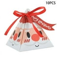 thumbnail image 1 of 10pcs Triangle Christmas Paper Box Santa Claus Cookies Candy Gift Packaging Box, 1 of 4