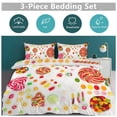 thumbnail image 5 of 3 Pcs Soft Bedding Set, Includes 1 Duvet Cover with Zipper And 2 Pillow Shams,Lollipop Food Candy Queen(90"×90"), 5 of 8