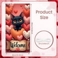 thumbnail image 2 of Red Heart Valentine's Day Banner Romantic Heart Backdrop Pink Background Gold Leaves Love Display for Valentine's Day Party Romantic Date Photo Shoot, 2 of 9