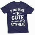 thumbnail image 5 of Valentine's Day Funny T-shirt If you Think I am cute should see my boyfriend gifts (X-Large Grey), 5 of 7