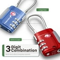 thumbnail image 4 of Fosmon TSA Approved Cable Luggage Locks (4 Pack), 3 Digit Combination Padlock with Steel Cable Lock for Travel Suitcase, Backpack, Locker, 4 of 8